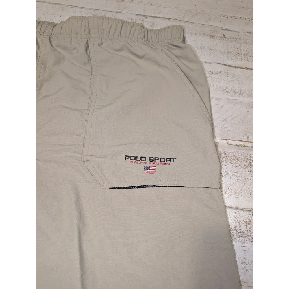 Vintage 90s Mens Ralph Lauren Polo Sport Khaki Cargo Hiking Shorts Size Large XL